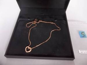 Necklace-Rose Gold Tone Chain With Floating Hearts