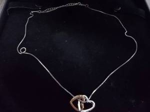 Necklace-Silver Tone Chain With Hearts