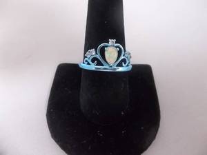 Ring-Blue Tone Crown Band With Iridescent Stone Size 10
