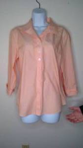 Chicos Size 2 Orange Button Down