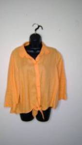 Chicos Size 2 Orange Shirt Tie at Bottom