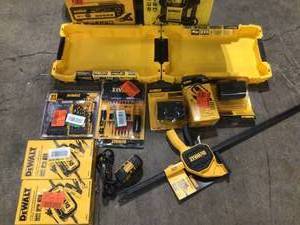 Lot of assorted Dewalt Tools various models and conditions customer returns (radio station, charging, nail gun) review all pictures