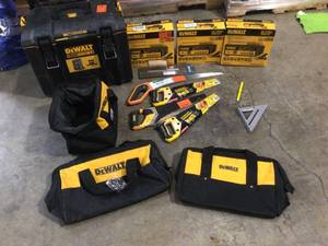 Pallet of Assorted Dewalt Tools various models and conditions customer returns (Such as Saws, storage bins, chargers) see pictures
