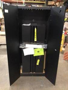 Husky Welded  Steel Garage Cabinet Set in Black (3-Piece) Customer Returns see pictures