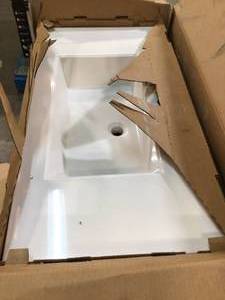 Home Decorator 36.50in. W x 18.75 in. D x 36.27. H Single Sink Bath Vanity in Pearl Gray with White Top and Mirror review all pictures