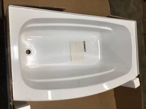 Delta Classic 400 Curve 60in. Left Drain Rectangular Alcove Bathtub in High Gloss White (review all pictures)