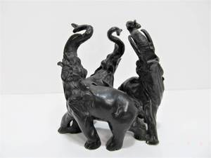 Small Vintage Bronze Elephant Sculpture