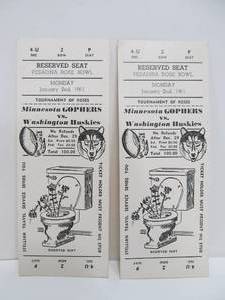 Pair of Tickets to the Great Rose Bowl Hoax of 1961