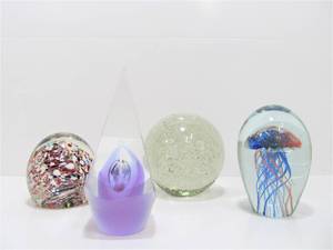 Nice Group of 4 Art Glass Paperweights