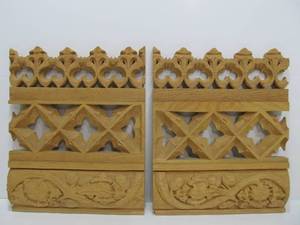 Matching Pair of Ornate Hand Carved Architectural Panels