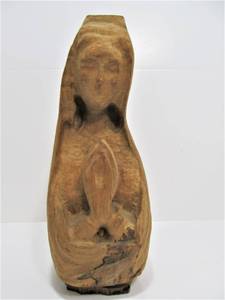 Hand Made Wooden Mother Mary Carving