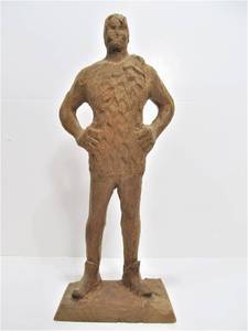 Vintage Hand Made Folk Art Green Giant Carving