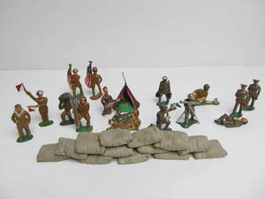 Large Group of Old Vintage Lead Toy Soldiers - Hard to Find Figures