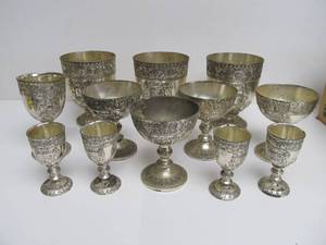 Lot of Vintage Silver Plated Goblets