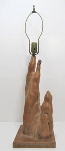 Vintage Mid Century Sculptural Balsa Root Table Lamp