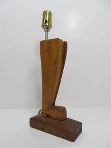 Hand Carved Vintage Folk Art Boot Lamp