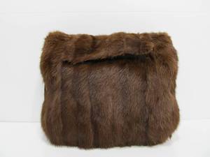 Vintage Genuine Fur Hand Warmer wZipper Pocket