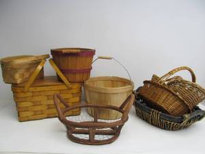 Large Group of Primitive Woven Baskets
