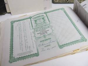 Old Vintage Company Ledger Books & Stock Certificate Book from Cutler Hardware Co