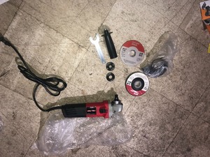 Toolman 4.8-Amp Corded 4-12 in. Angle Grinder with Rugged Motor
