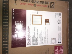 Home Decorators Collection 24 in. W x 24-316 in. H Fog Free Framed Surface-Mount Tri-View Bathroom Medicine Cabinet in Oak with Mirror