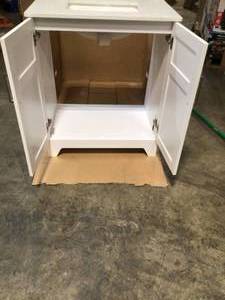 lot 2 image: Glacier Bay 30 in. Vanity (has damage) review all pictures White
