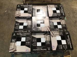 lot 25 image: Pallet of Sterling Black and White Checkered 12 in. x 12 in. Peel and Stick Vinyl Tile (20 sq. ft.  case) see pictures 20 boxes