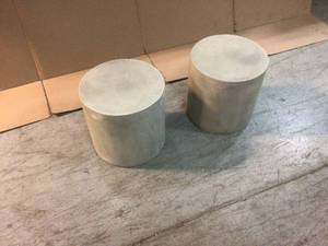 lot 102 image: Noble House Massey Light Round Stone Outdoor Side Table (set of 2) see pictures