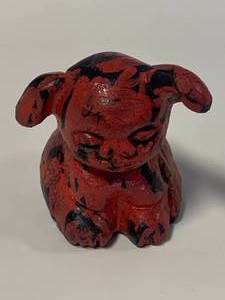 Small Solid Metal Dog 1 916� Tall