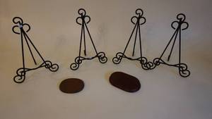 lot 24 image: Four Rod Iron Picture Stands