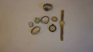 lot 25 image: PocketWrist Watches -1 Coleman and 1 Geneva Pocket -6 Assorted Wrist Watches (two wo bands)