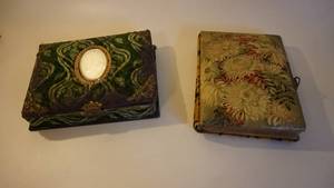 lot 31 image: Antique Photo Album With Clasp and Antique VelvetBrass Keepsake Box