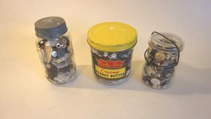 lot 39 image: Buttons, Buttons & More Buttons in Three Collectible Jars