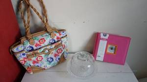 lot 88 image: Crystal Covered Cheese Platter -Handbag -Memories Album- (NEW)