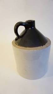 lot 131 image: Antique Stoneware Whiskey Finger Jug