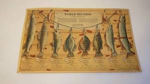 lot 134 image: WoW A1963 Print World Records Of Your Favorite Fish Text by Jack Connor -Illustrated By Les C. Kouba