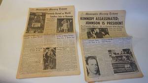 lot 170 image: 1960s Minneapolis Tribune Articles of John F. Kennedy