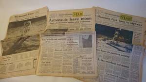 lot 171 image: 1960s Minneapolis Tribune First Man on the Moon Articles