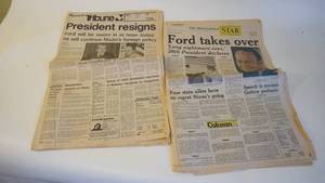 lot 172 image: 1970s Minneapolis Tribune Articles of Presidents Nixon and Ford