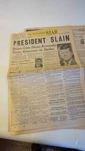 lot 173 image: Minneapolis Star-Friday November 22, 1963-President Kennedy Slain