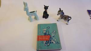 lot 223 image: Vintage Donkey From Nebraska-Vintage Black Cat-Vintage McCoy Deer--The New Fun With Dick & Jane Book