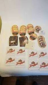lot 232 image: Very Cool Vintage Breweriana Beverage Coasters -8 Guiness -16 Leinenkugel