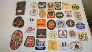 lot 236 image: Great Variety of Vintage Breweriana Beverage Coasters -many Double-Sided