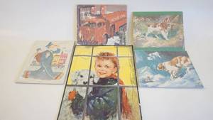 lot 243 image: Five Vintage Puzzle Boards--1950s