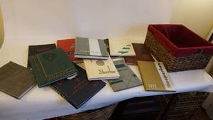 lot 262 image: 1920s to 1950s Yearbooks with Lined Basket