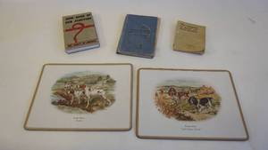 lot 291 image: Two Placemats Sporting Dogs (English Springer Spaniels & Pointers) -Vintage Books Bible Stories etc.
