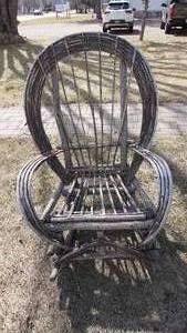 lot 302 image: Antique Willow Twig Rocking Chair