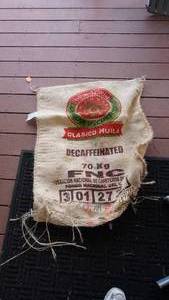 lot 317 image: A Gunny Sack Material Bag-FNC Decaffeinated-From Colombia
