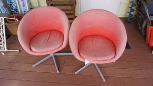 lot 320 image: Two Antique Swivel Chairs On Five Legged Base