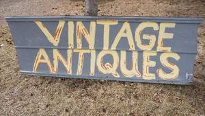 lot 326 image: Vintage Antiques Sign 72 x 27